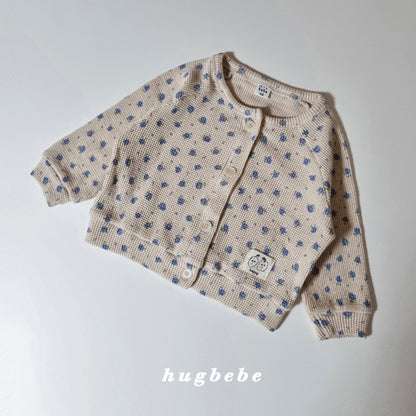 Flower waffle cardigan
