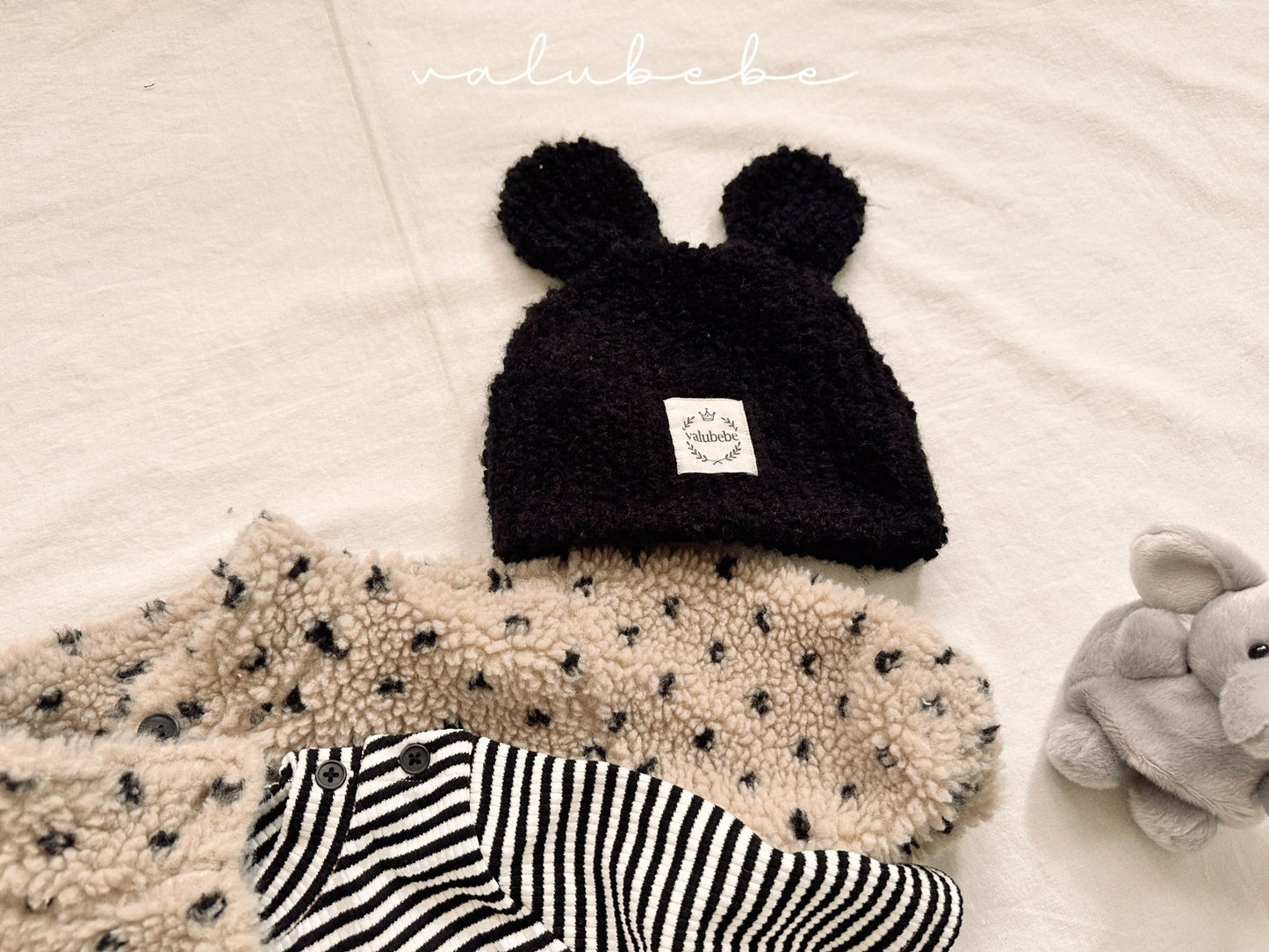 Boucle bear beanie