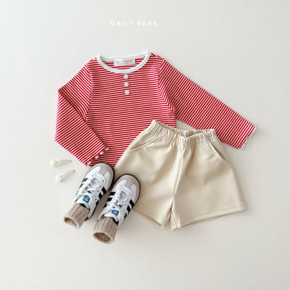Striped button top