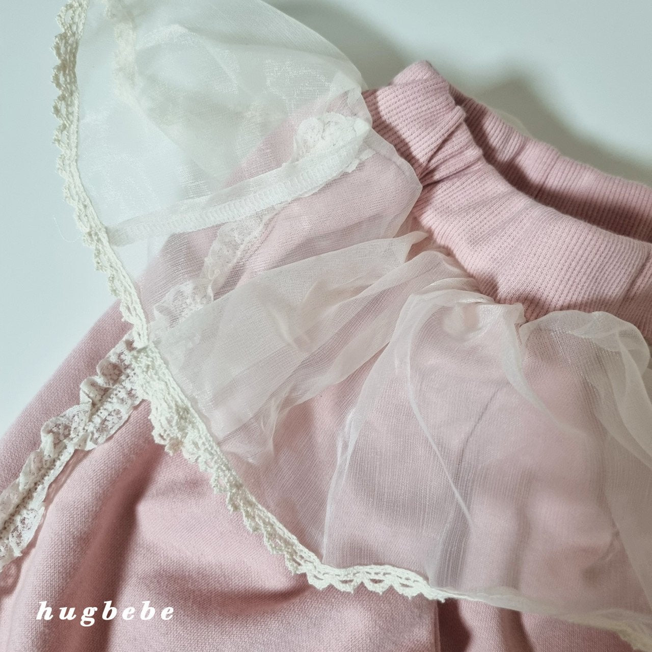 Lace frill ribbon pants