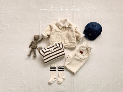 Multi-striped fleece sweatshirt