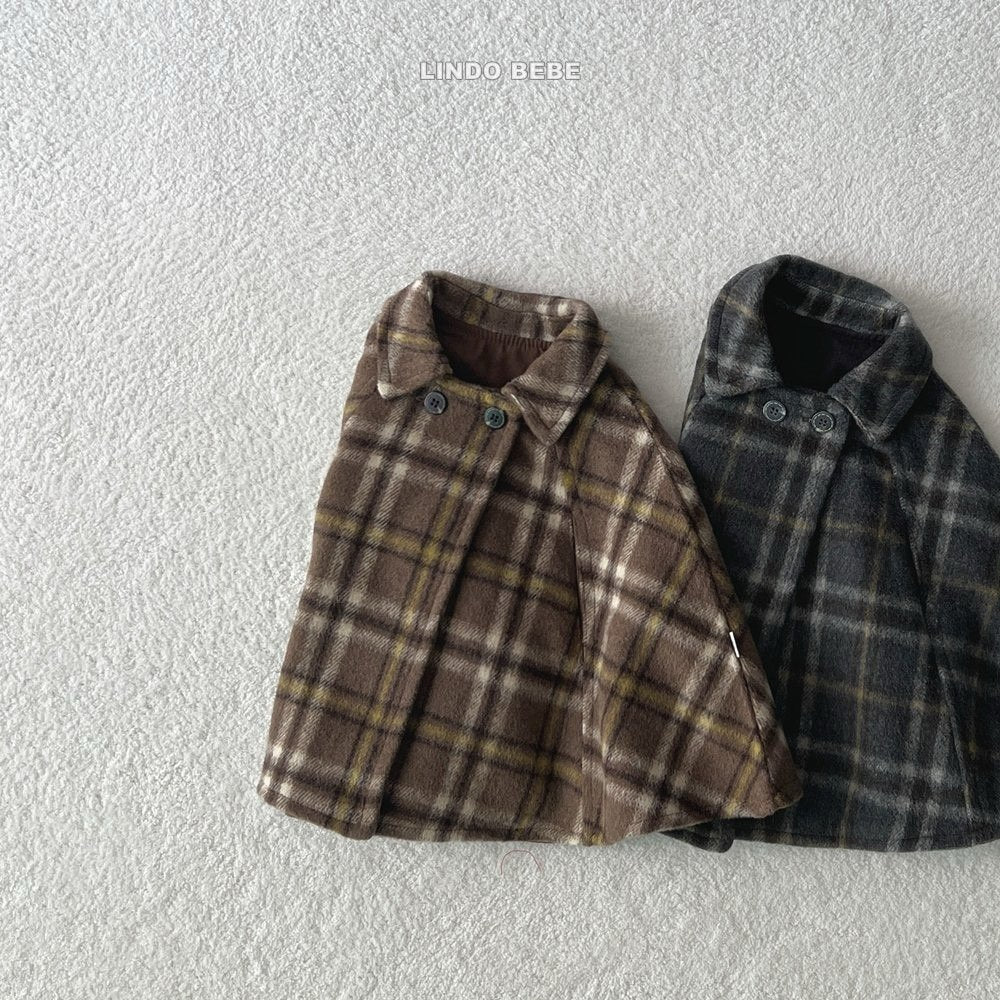 Check cape jacket
