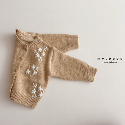 Floral embroidery cardigan
