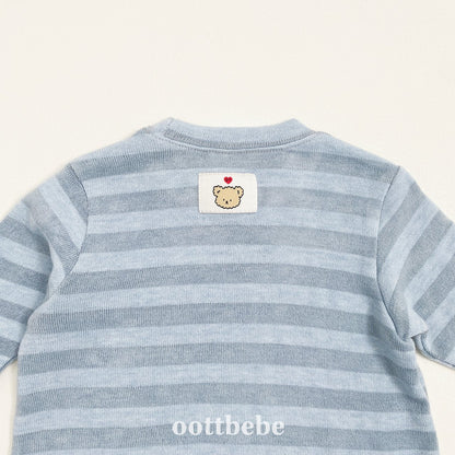 Mixed stripes onesie