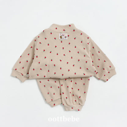 Sweet waffle anorak set