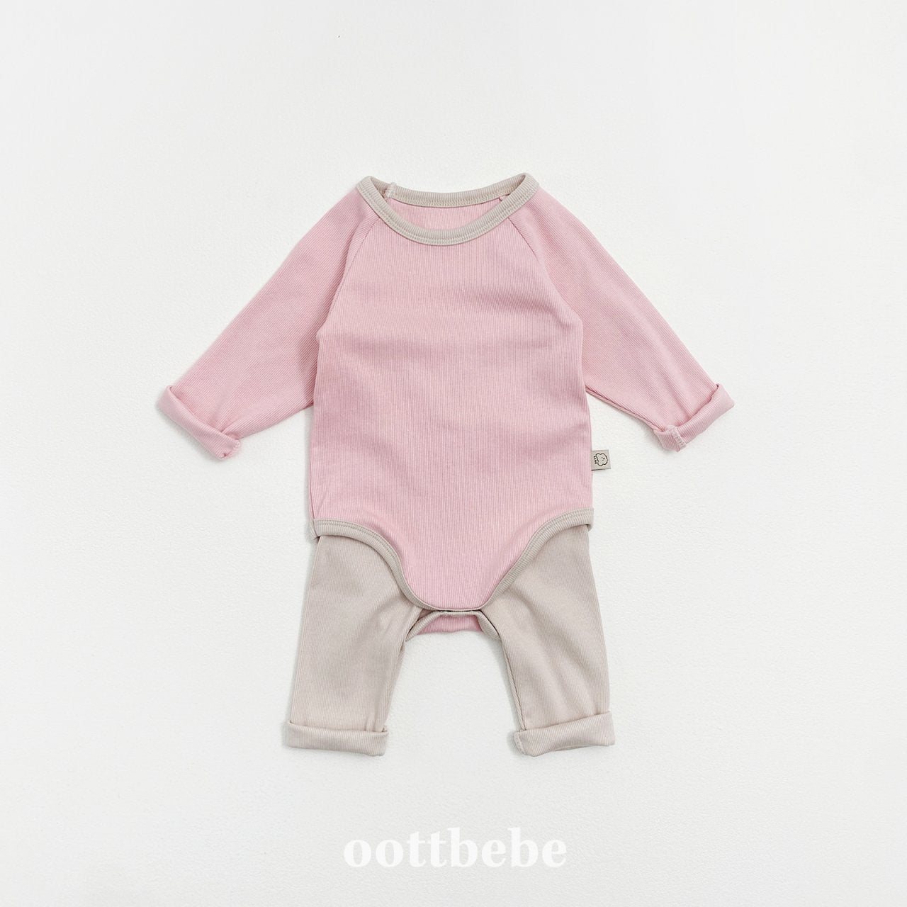 Pudding modal ribbed onesie set