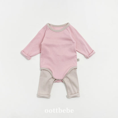 Pudding modal ribbed onesie set
