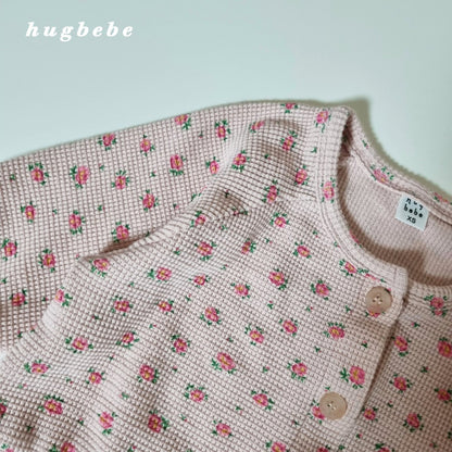 Flower waffle cardigan