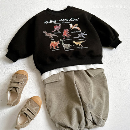 Fleece-lined mini dino sweatshirt