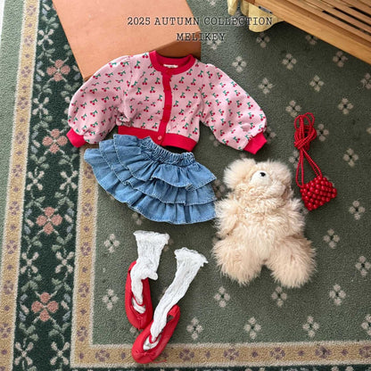 Cherry puff cardigan