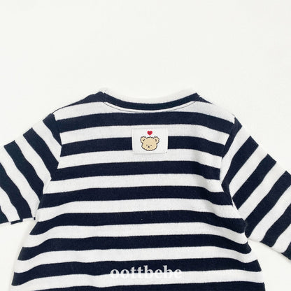 Mixed stripes onesie
