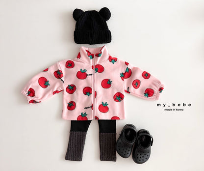 Printed fleece zip up