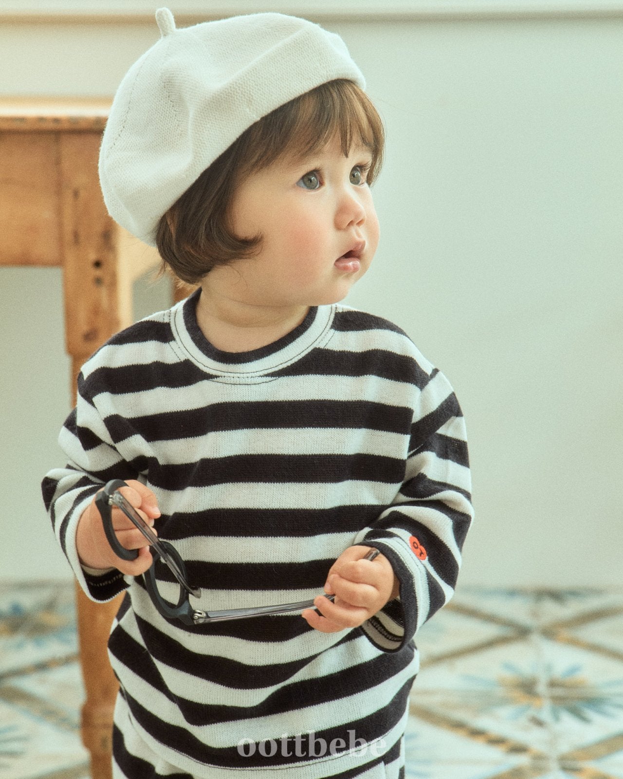 Mixed stripes top