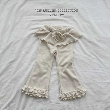 Double frill bootcut pants