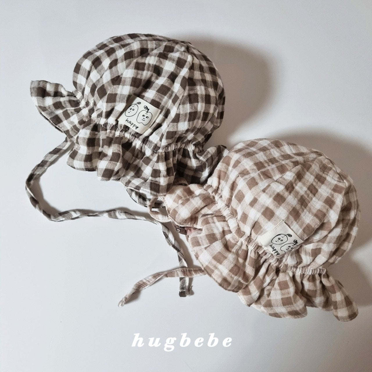 Checkered frill bucket hat