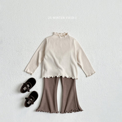Winter plain flared pants