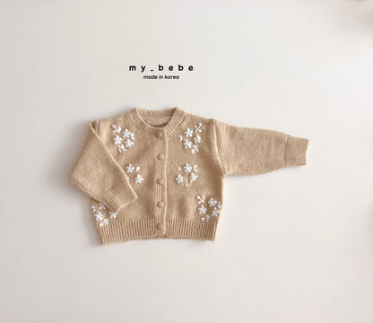 Floral embroidery cardigan