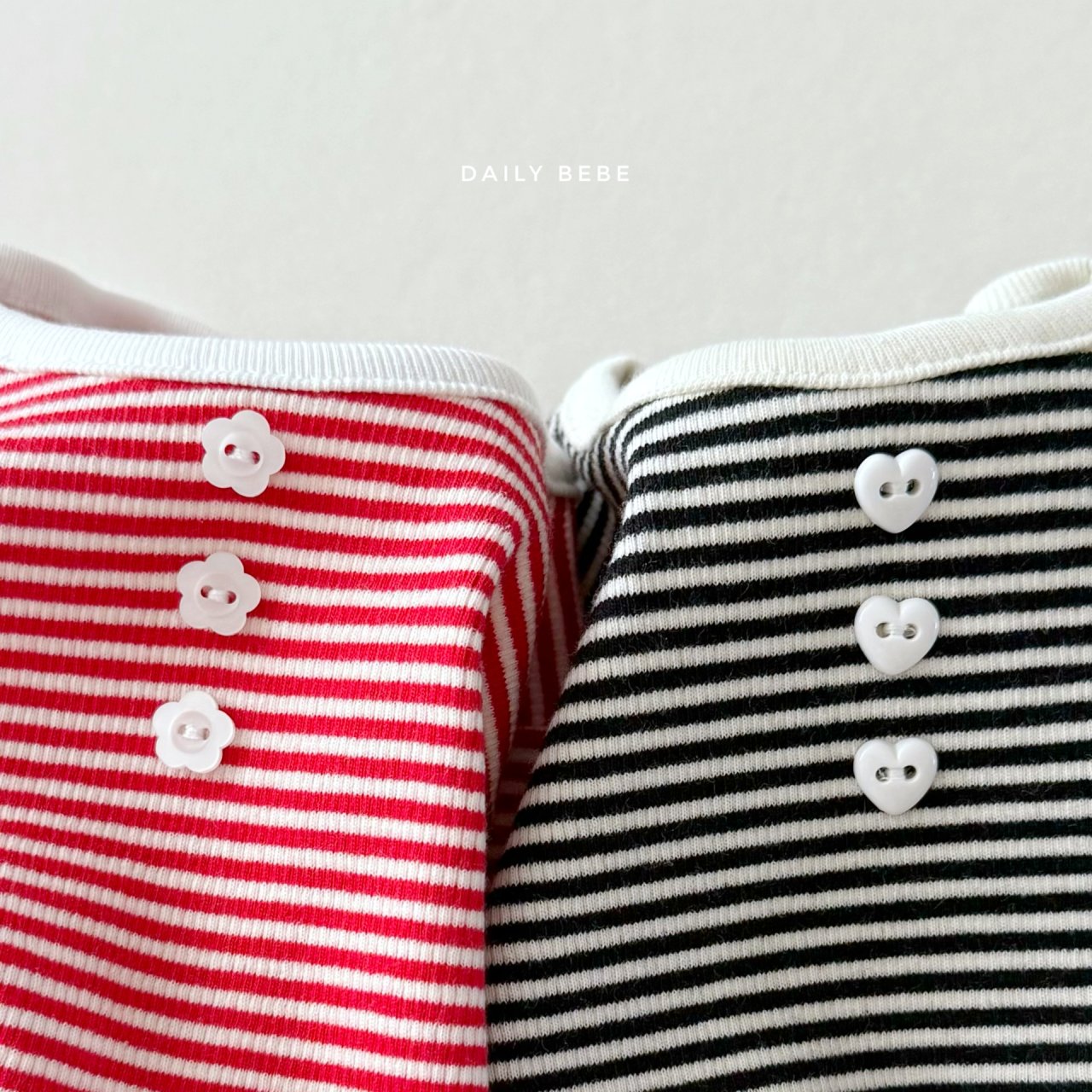 Striped button top