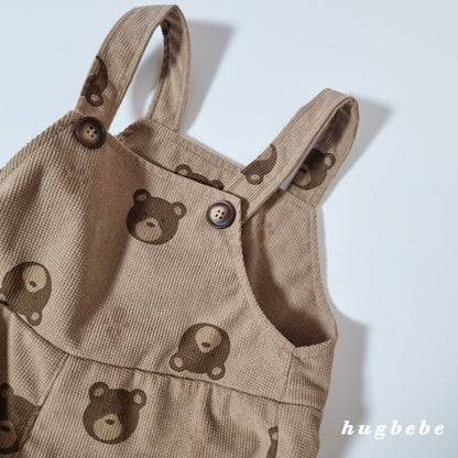 Corduroy bear overalls