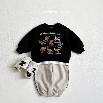 Fleece-lined mini dino sweatshirt