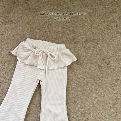 Double frill bootcut pants