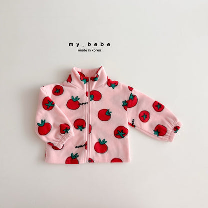 Printed fleece zip up