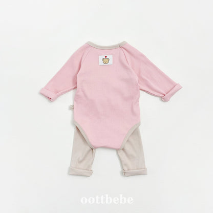 Pudding modal ribbed onesie set