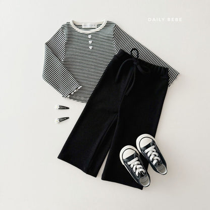Striped button top