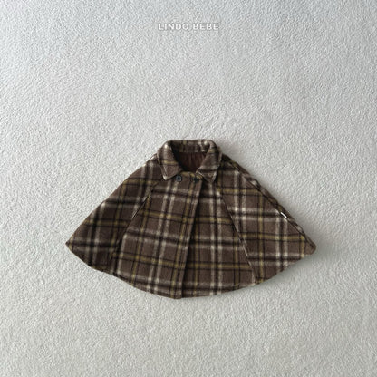 Check cape jacket