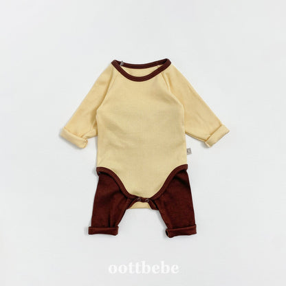Pudding modal ribbed onesie set