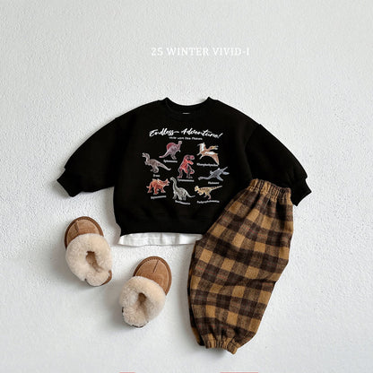 Fleece-lined mini dino sweatshirt
