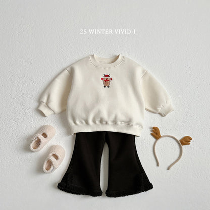 Wool slit pants