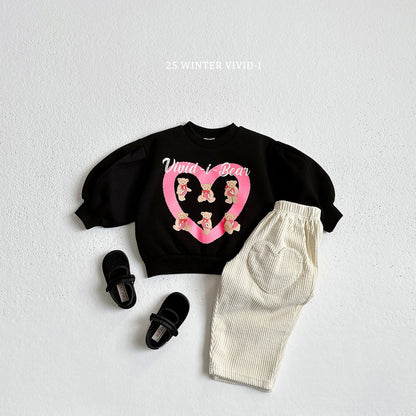 Heart pocket corduroy pants