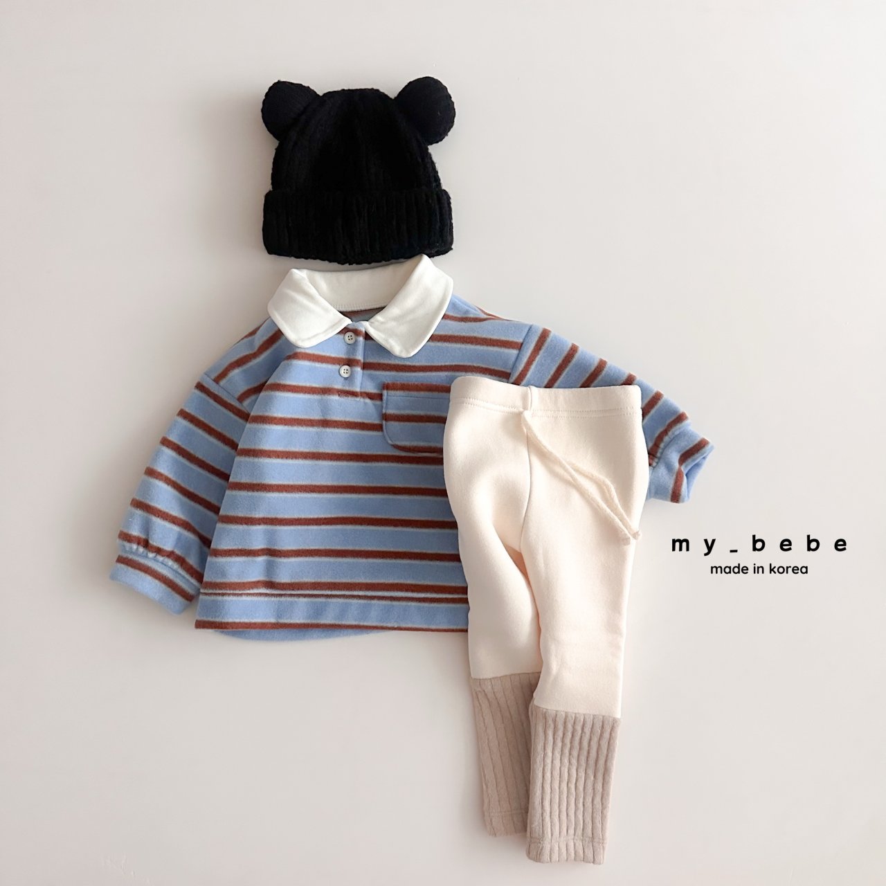 Striped collar fleece