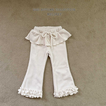 Double frill bootcut pants