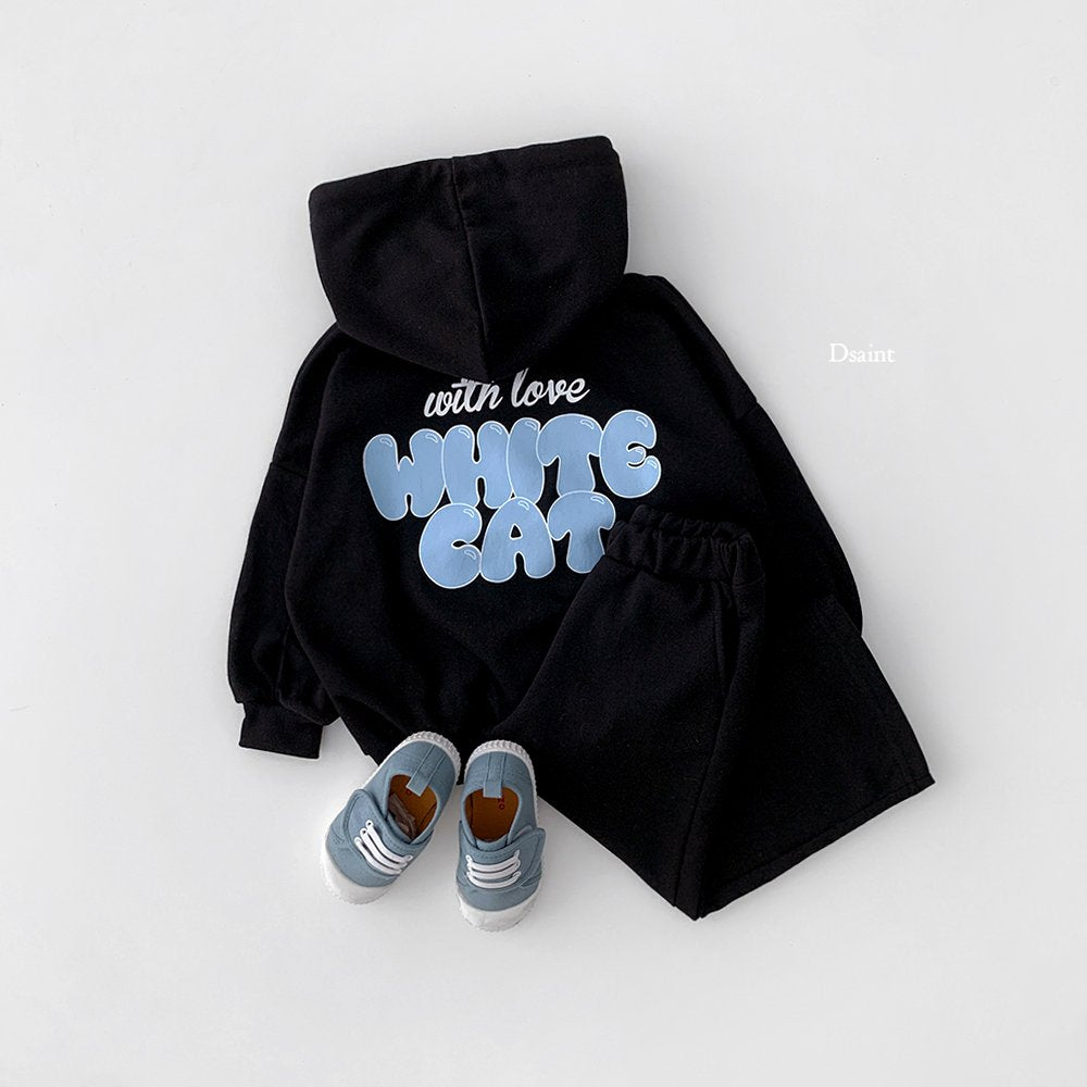 White cat hoodie set