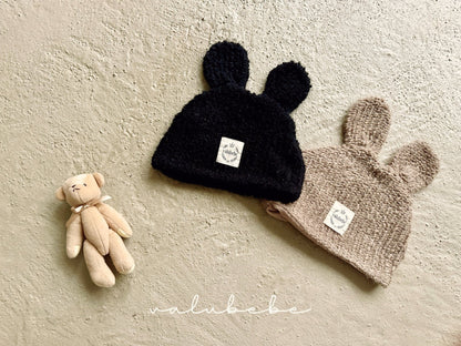 Boucle bear beanie