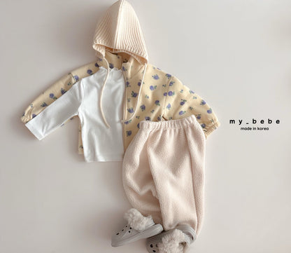 Printed fleece zip up