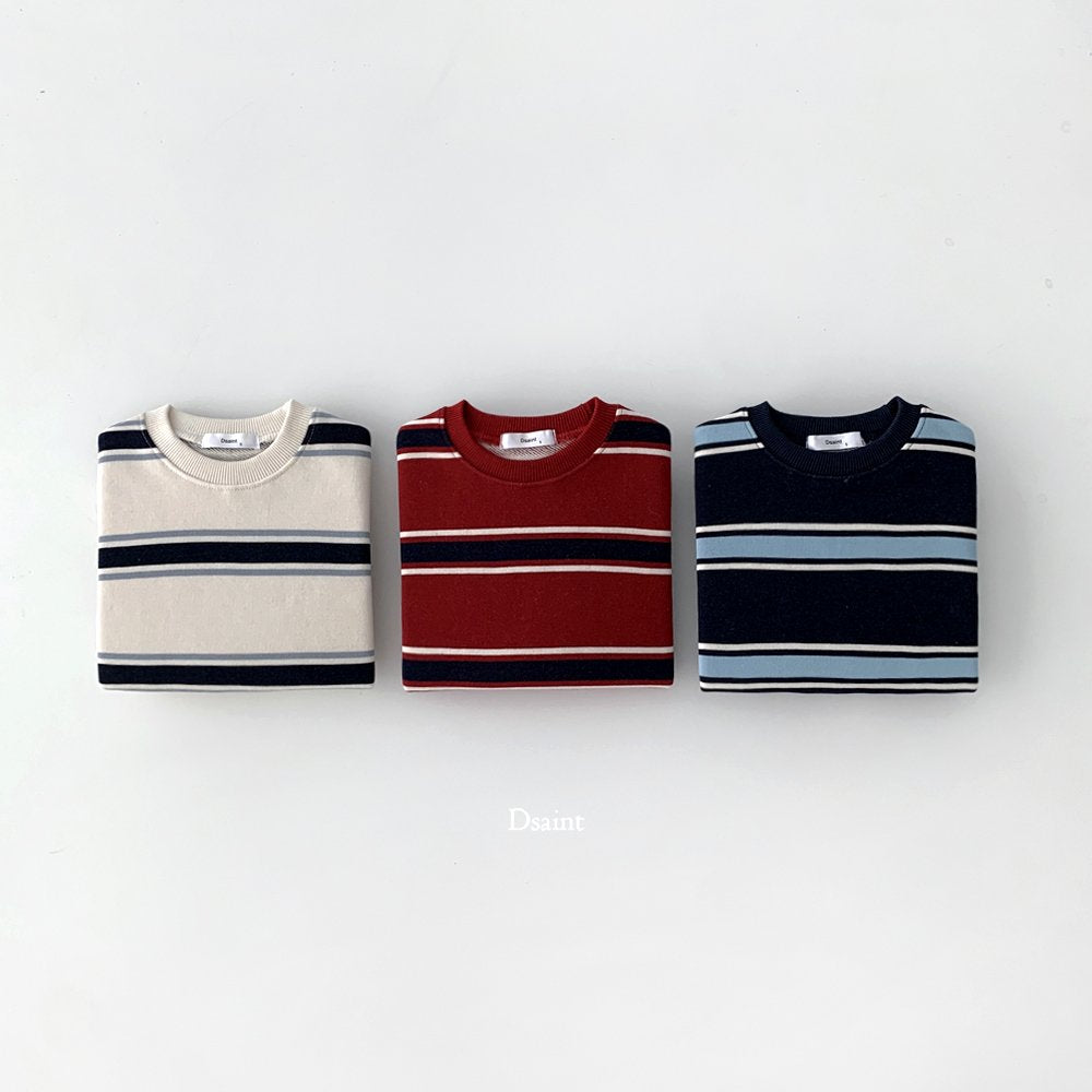 Ribbon striped sweatshirt