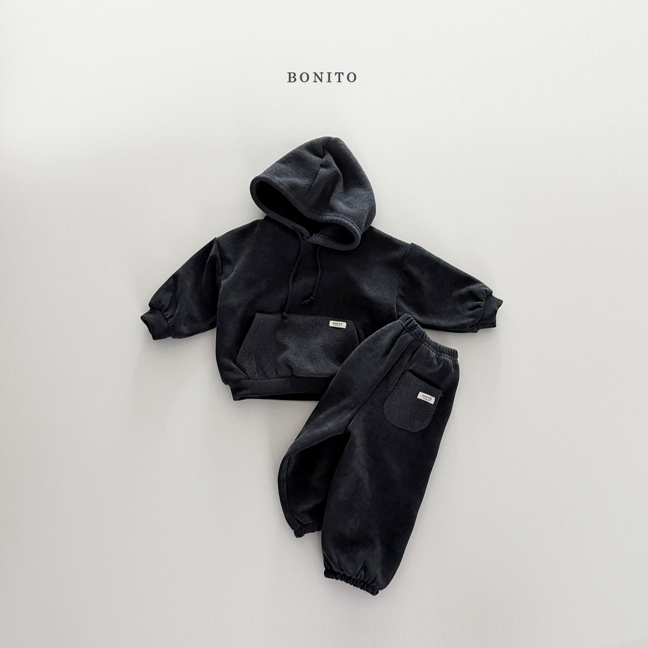 Soft hooded top bottom set