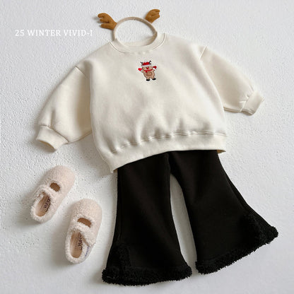 Wool slit pants