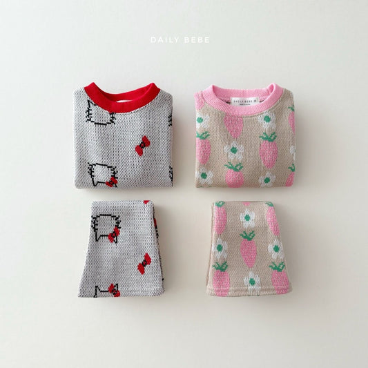 [Ready to Ship] Jacquard bootcut set