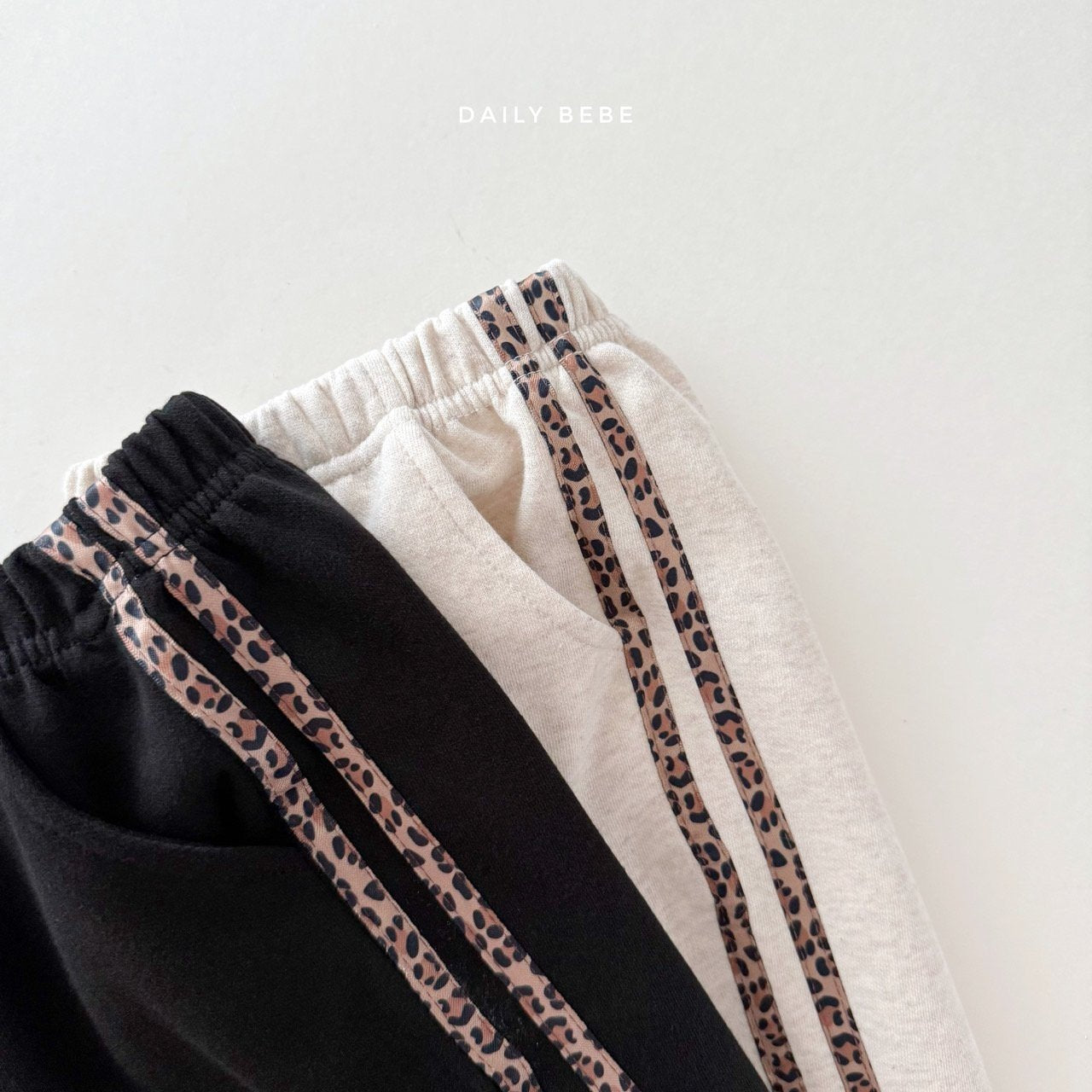 Leopard print tape jogger pants