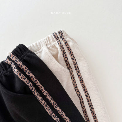 Leopard print tape jogger pants