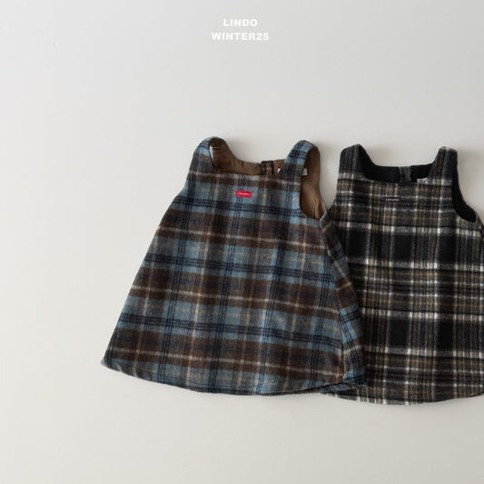 Milk square checkered dress