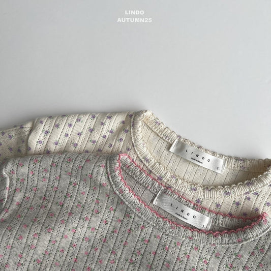Small flower eyelet top
