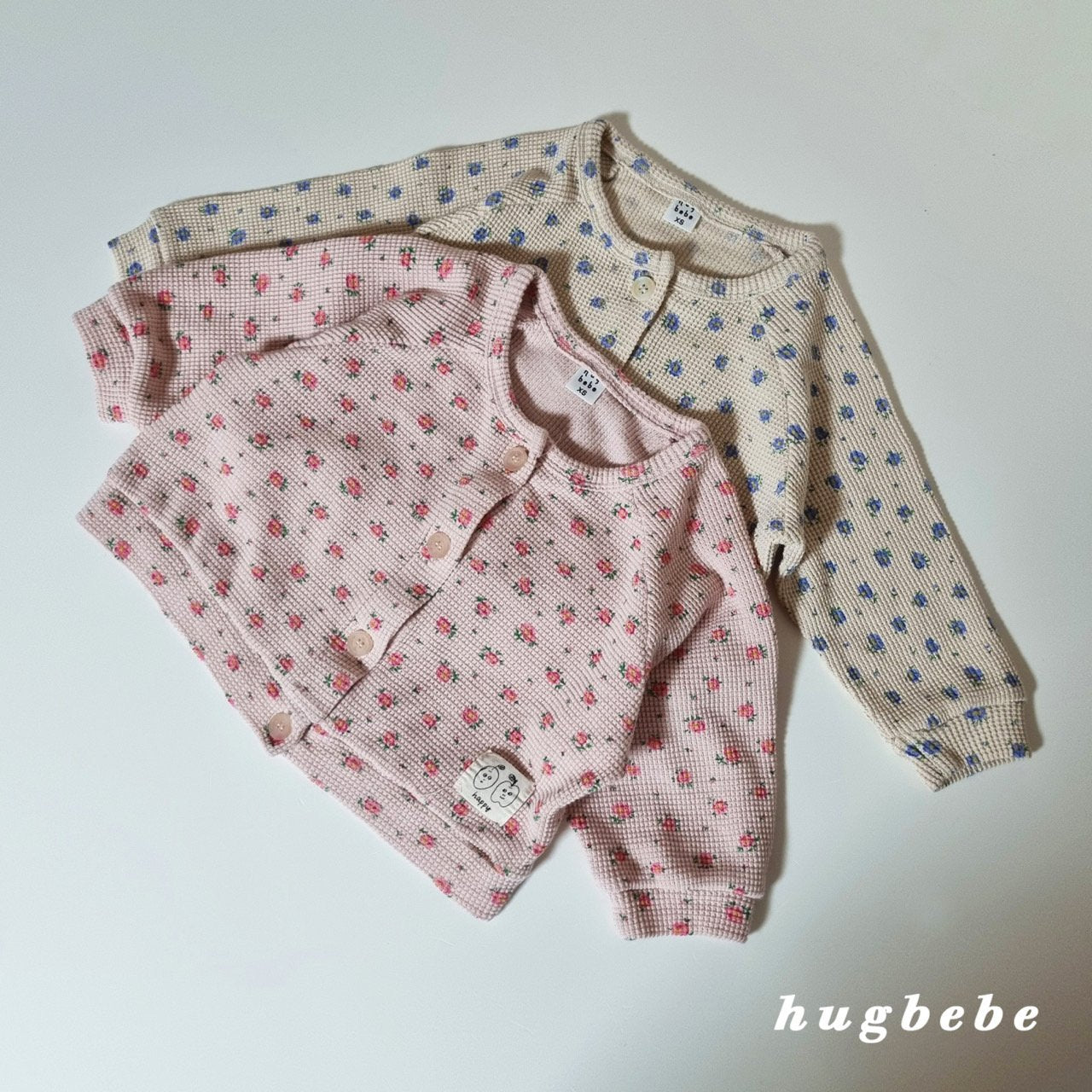 Flower waffle cardigan