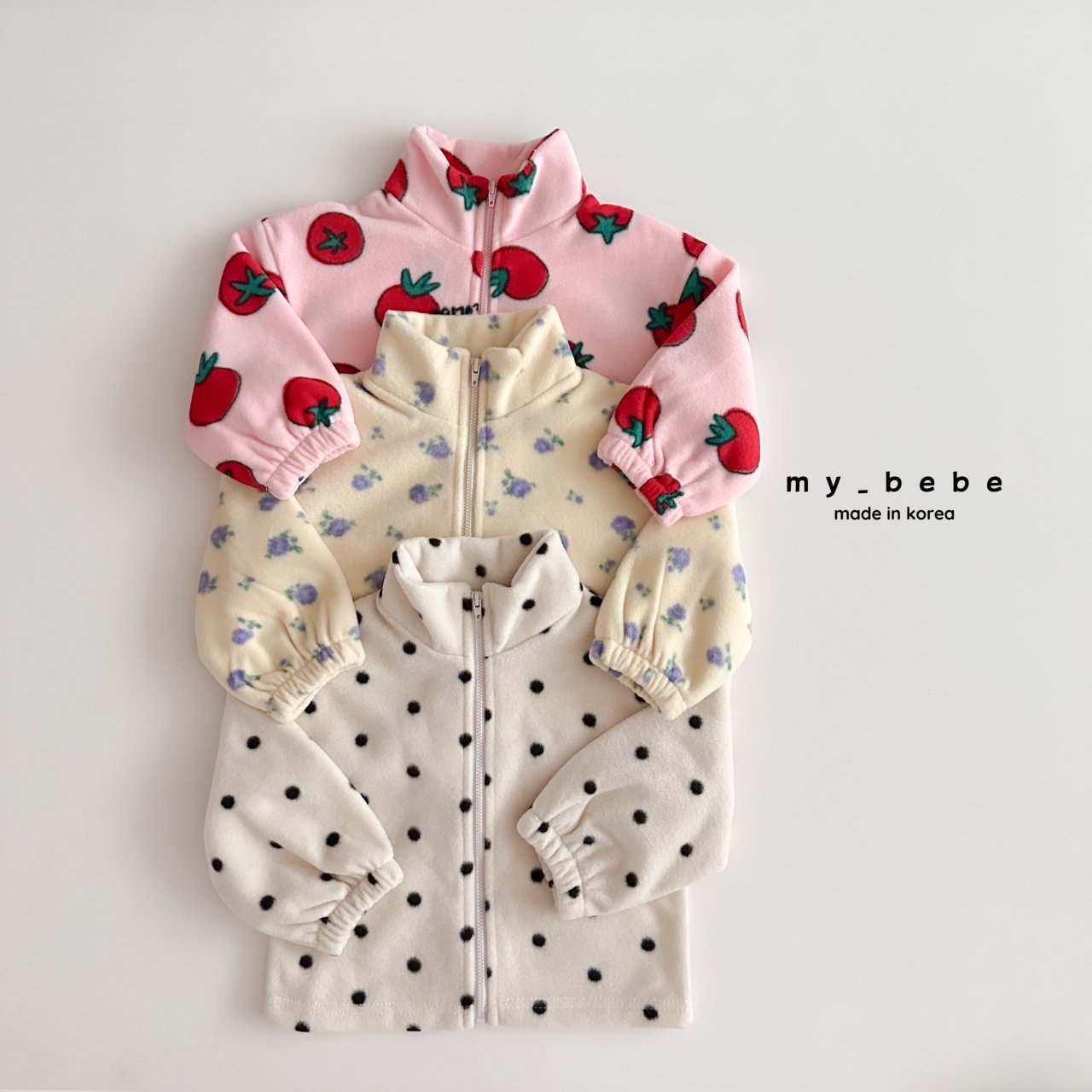 Printed fleece zip up